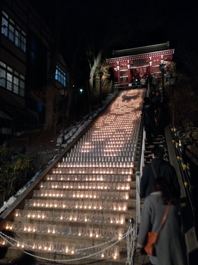 草津温泉　ライトアップ